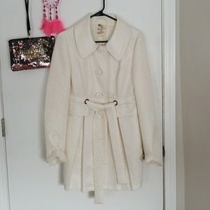 Ivory belted trench coat